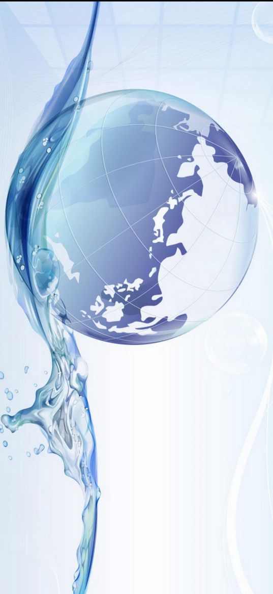 water, planet earth, drops, white background, 3d