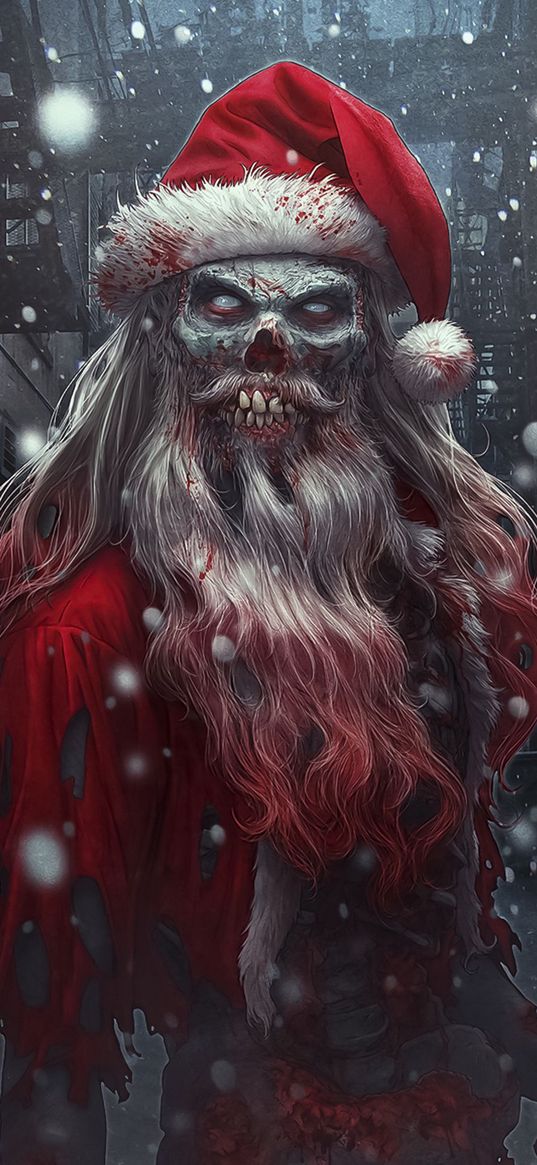 santa claus, zombie, vampire, red