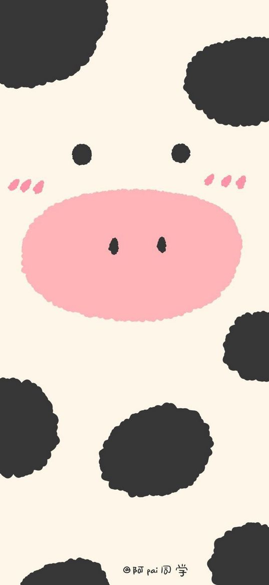 cow, drawing, spots, wallpapers