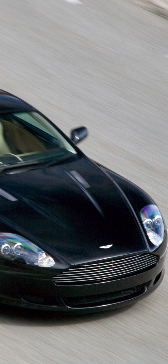 aston martin, db9, 2006, black, top view, style, cars, sports, speed, asphalt