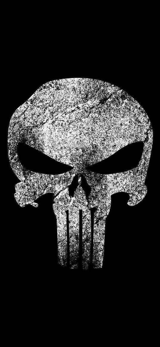 punisher, marvel, comics, dark, skull, black background