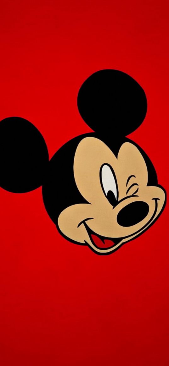 disney, mickey mouse, cartoon, red background