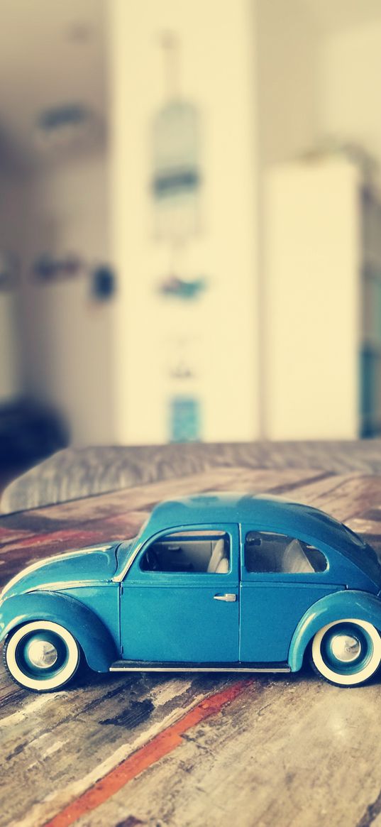 volkswagen beetle, car, toy, typewriter, mini, blue