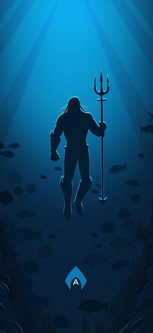 aquaman, sea, fish, dc, blue, hero