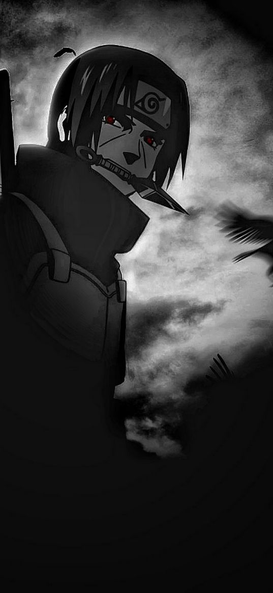 naruto, itachi uchiha, anime, art, dark