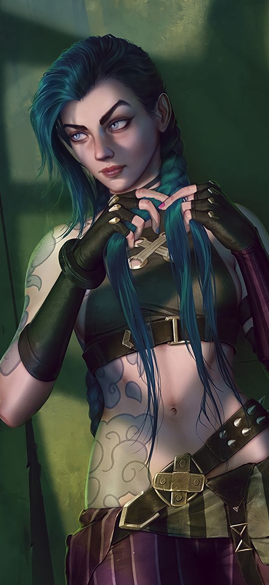 art, girl, jinx, arcane, league of legends, lol