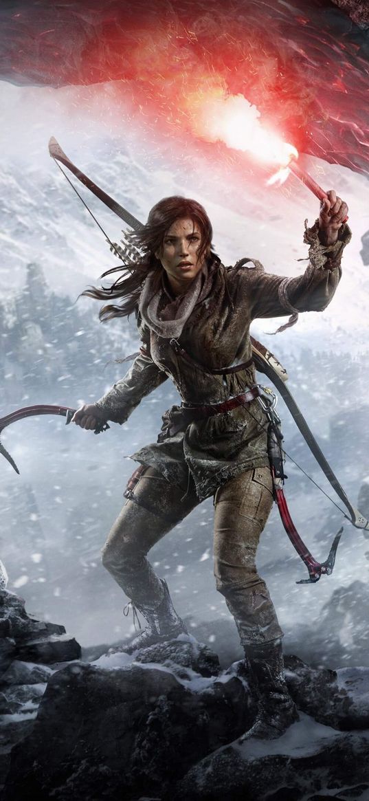 rise of the tomb raider, tomb rider, lara croft, game, girl, warrior, survivor, snow, winter