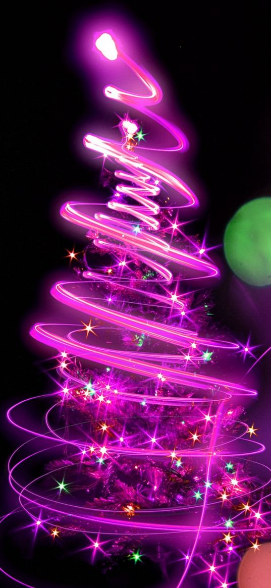 tree, digital art, bright color, neon