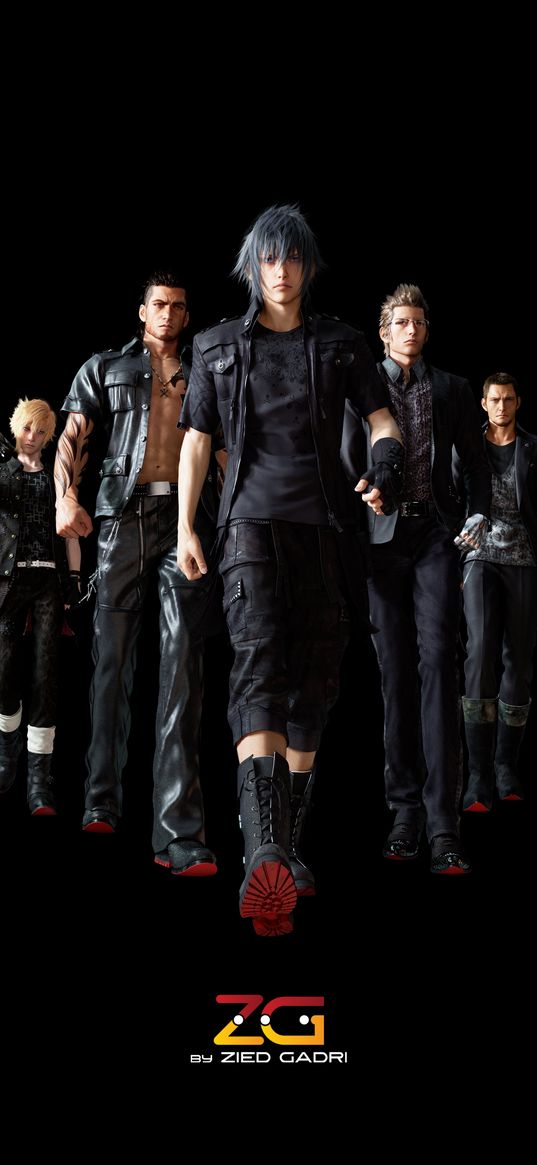 final fantasy xv, game, heroes, characters, black