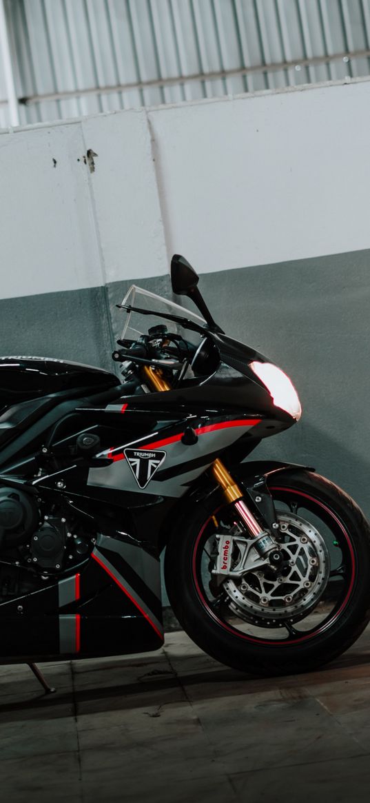 triumph daytona 675, triumph, motorcycle, bike, black