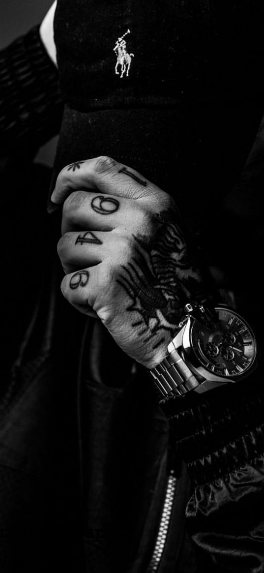 tattoo, hand, watches, black, style