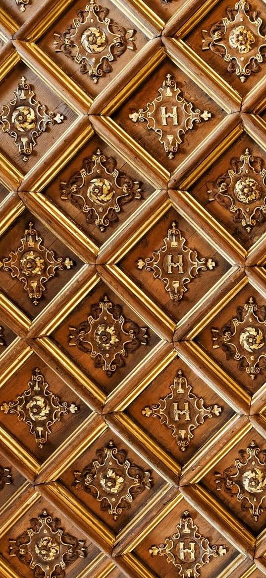 texture, gold, vintage, squares, patterns