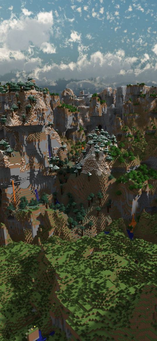 minecraft, games, game, mountains, sky