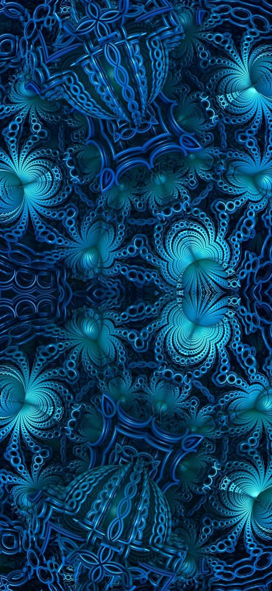 abstraction, fractal, blue color