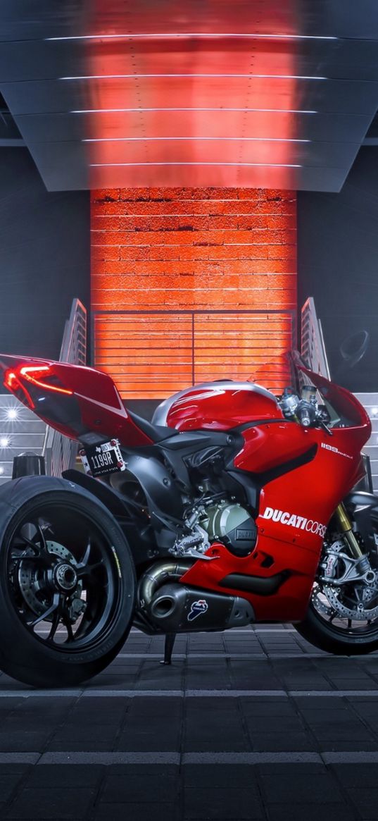 motorcycle, ducati, red