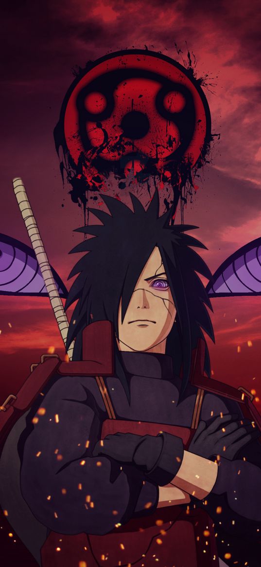 madara uchiha, naruto, anime, art, eyes