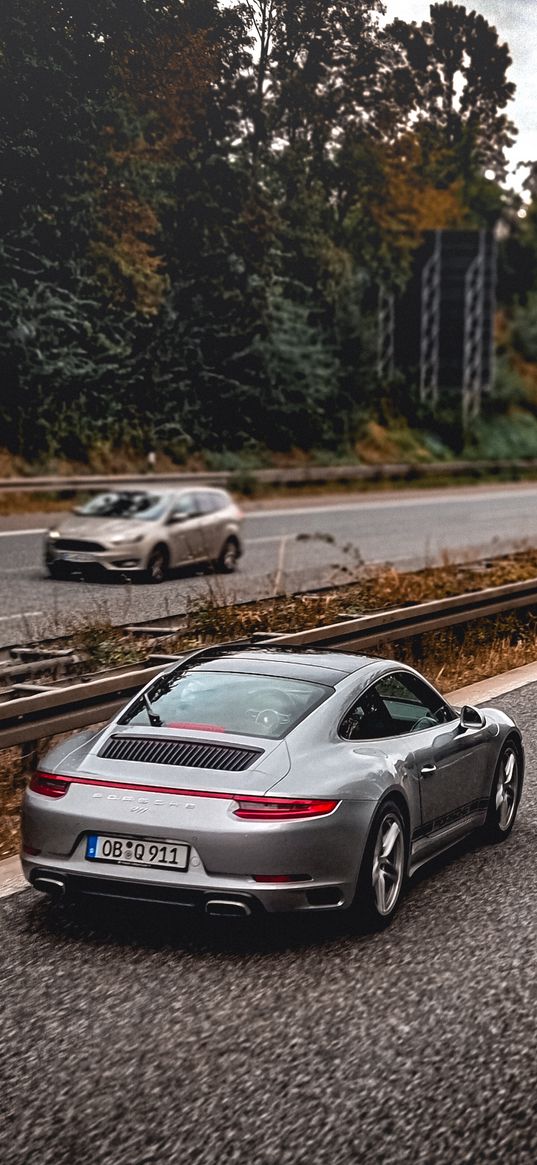 porsche 911, car, sport car, road, trees