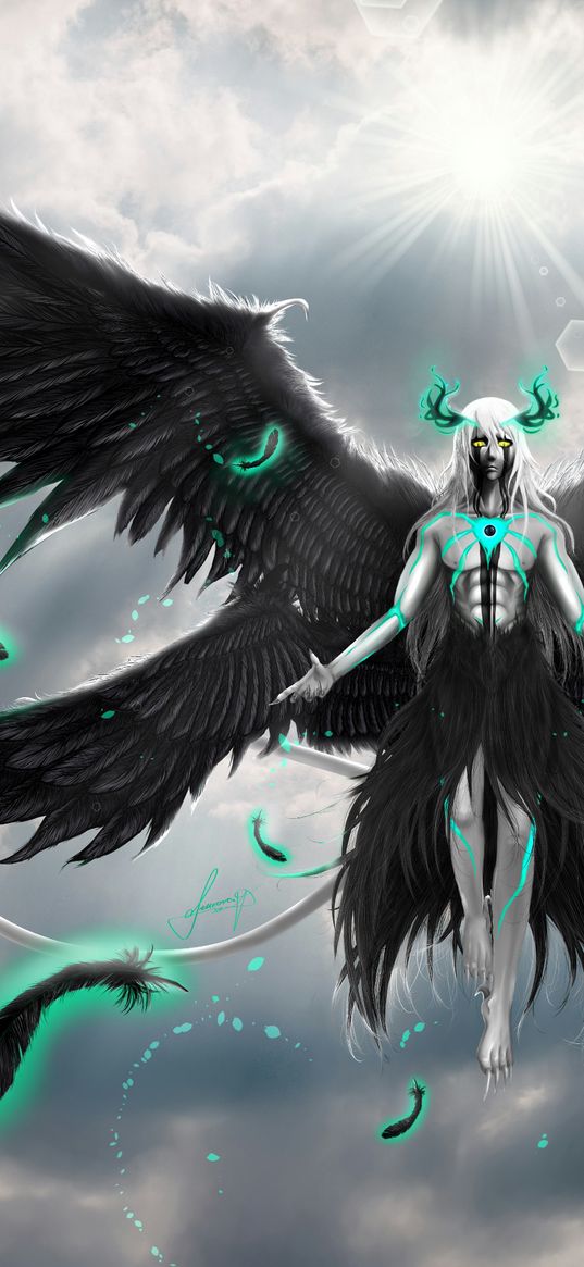 ulquiorra cifer, bleach, anime, angel, devil