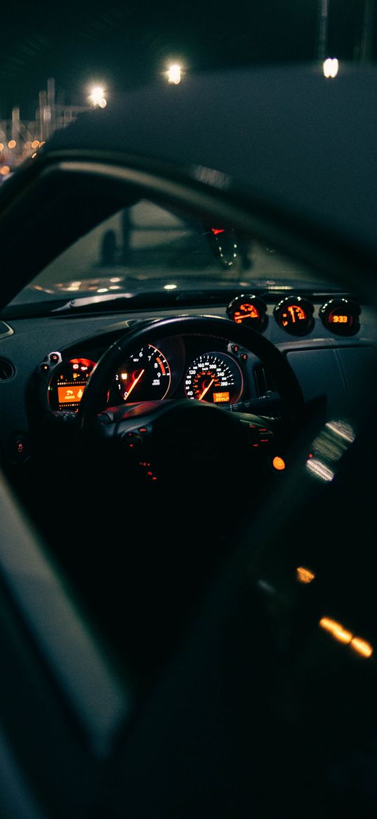 night, dark, car, wheel