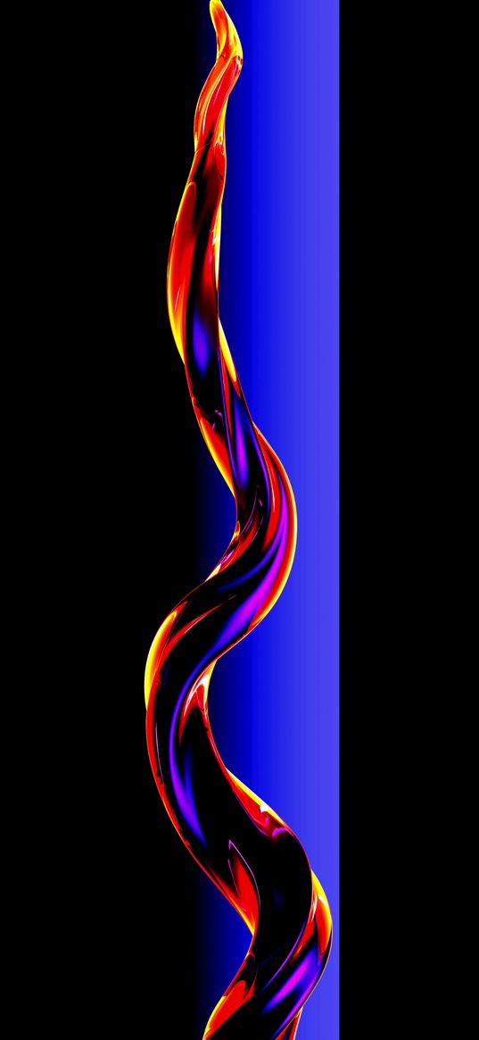 abstraction, spiral, neon, iridescent, black background