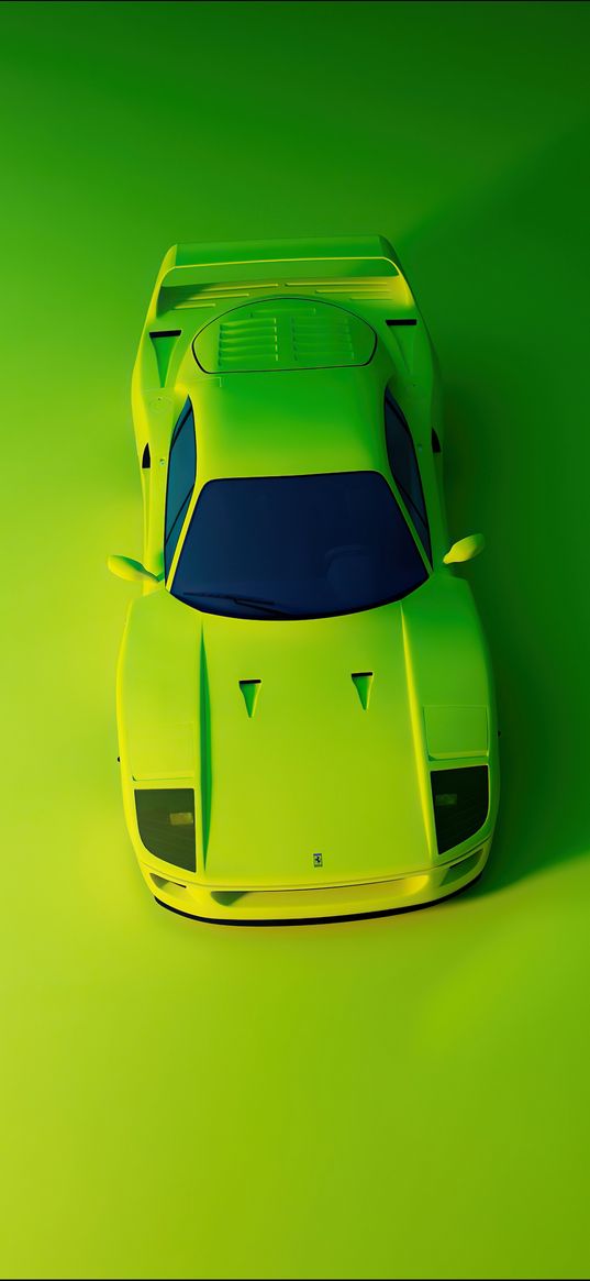 car, green color, bright background