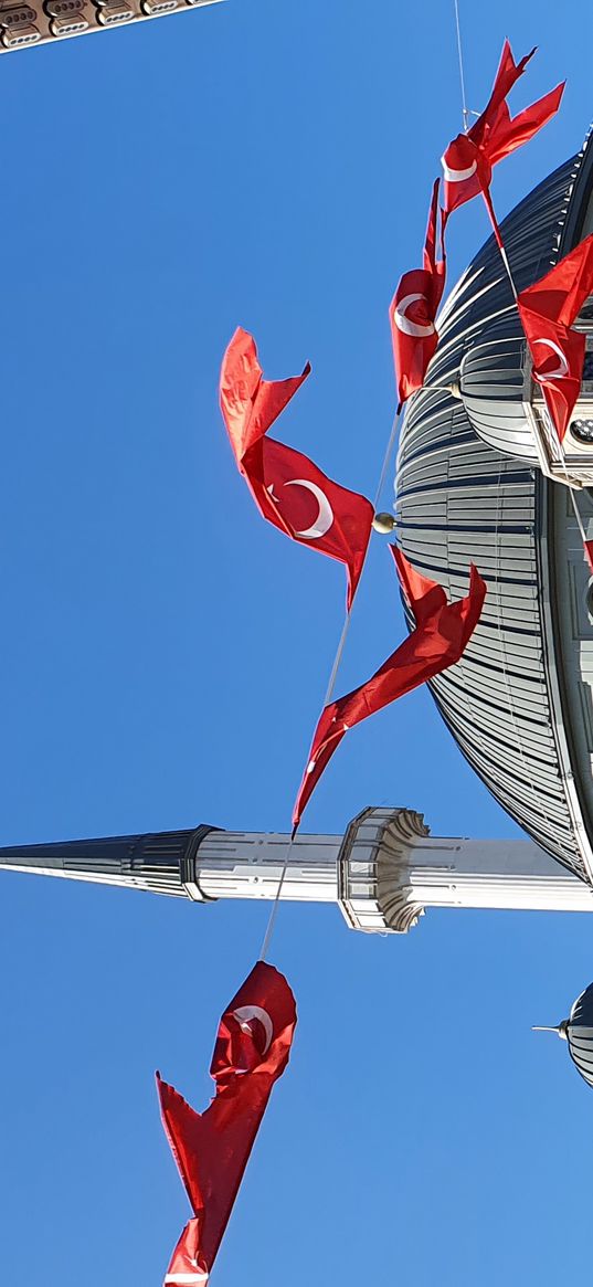 blue sky, istanbul, turkey, mosque, flowers