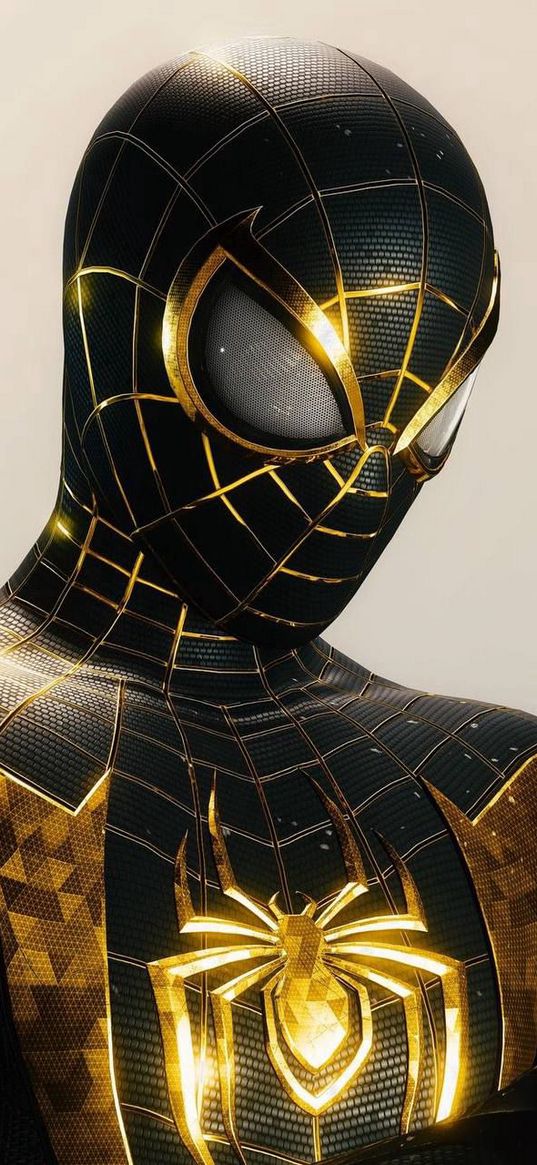 marvel, spiderman, spider-man, heroe, black, golden