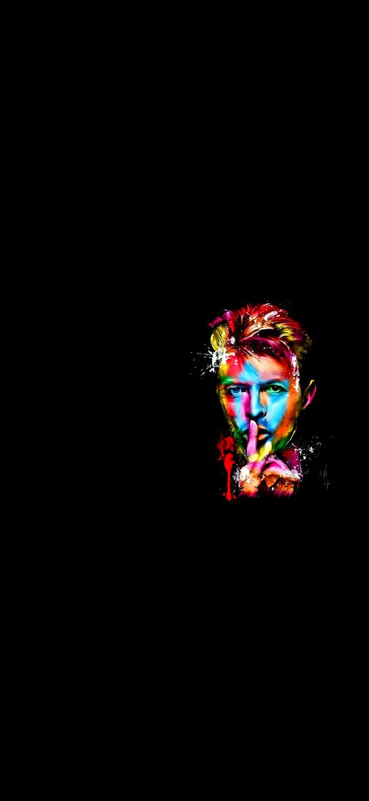 david bowie, man, hand, quiet, rainbow, black