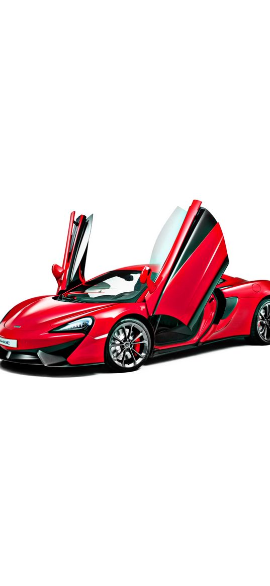 mclaren 570s, car, door, red, white