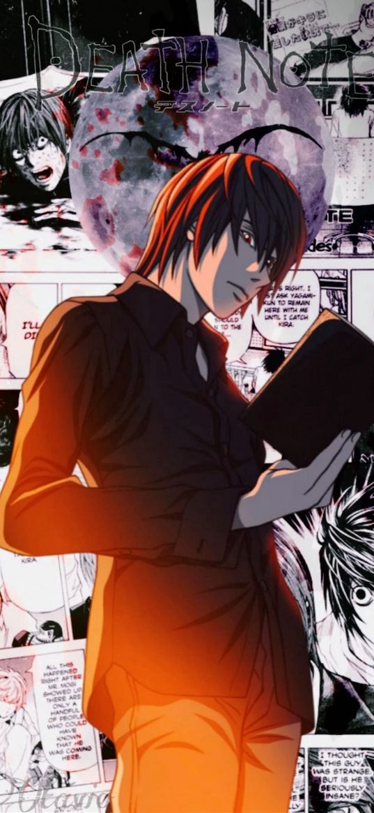 light, yagami light, death note, anime, manga, art, collage