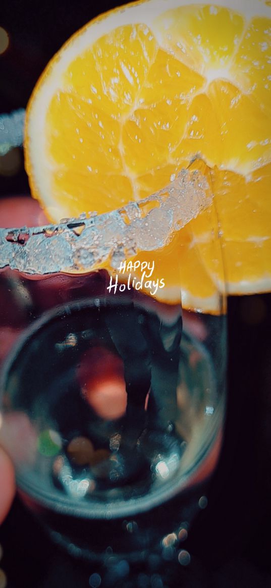 glass, cocktail, orange, fruit, inscription, weekend