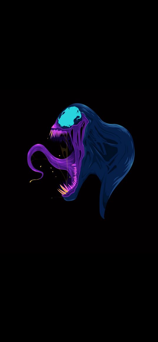 venom, neon, black, art