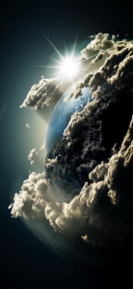 space, earth, clouds, planet