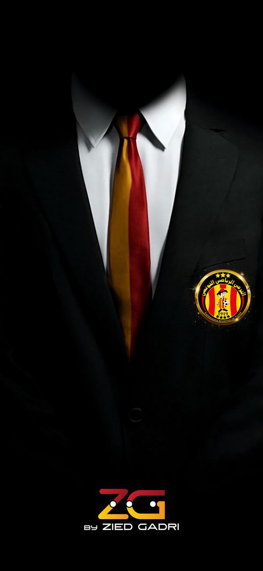 red, yellow, black, tunisia, football, sport, suit, tie