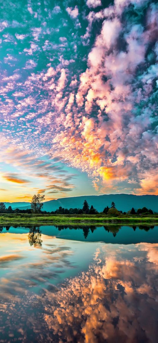 nature, landscape, beauty, lake, sky, clouds, forest