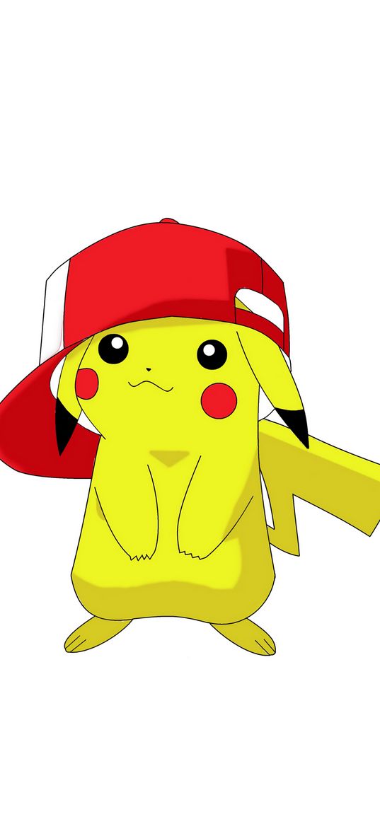 pokemon, pikachu, anime, cap, white background