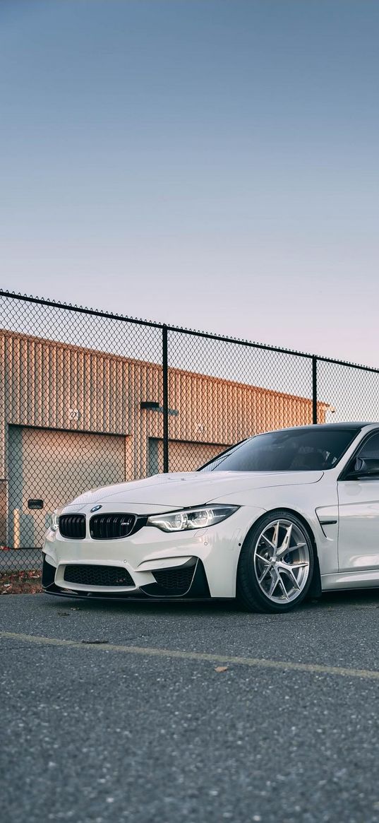 bmw, bmw m4, m3, car, white, asphalt