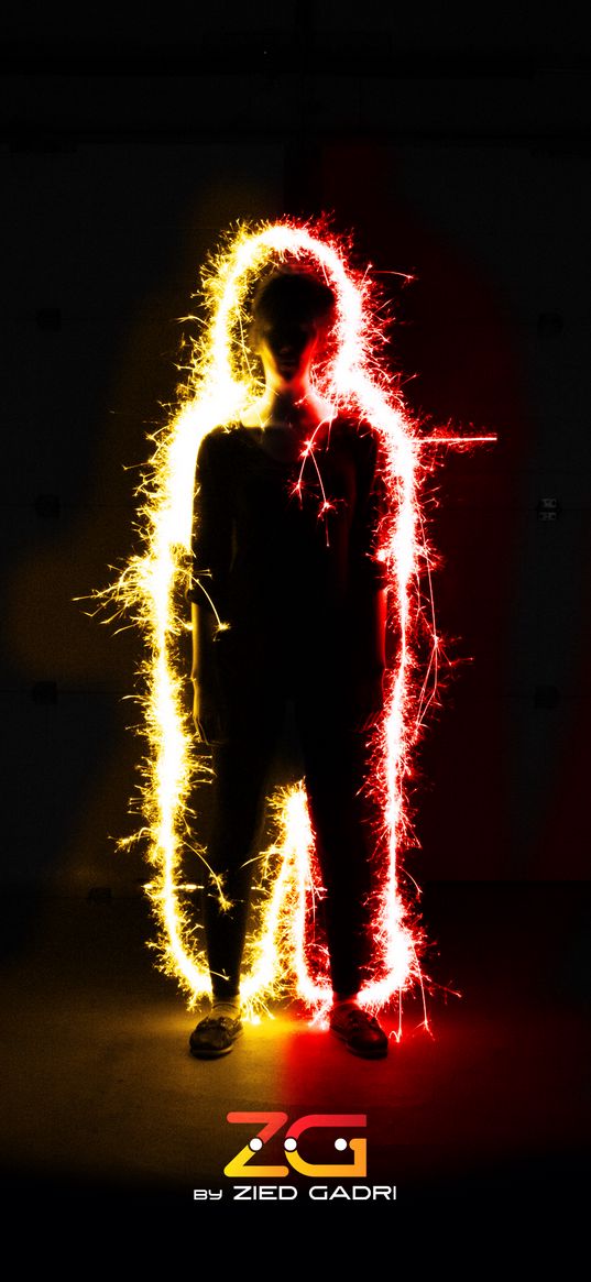 silhouette, lighting, light, night, anonymous, black, red, yellow, taraji