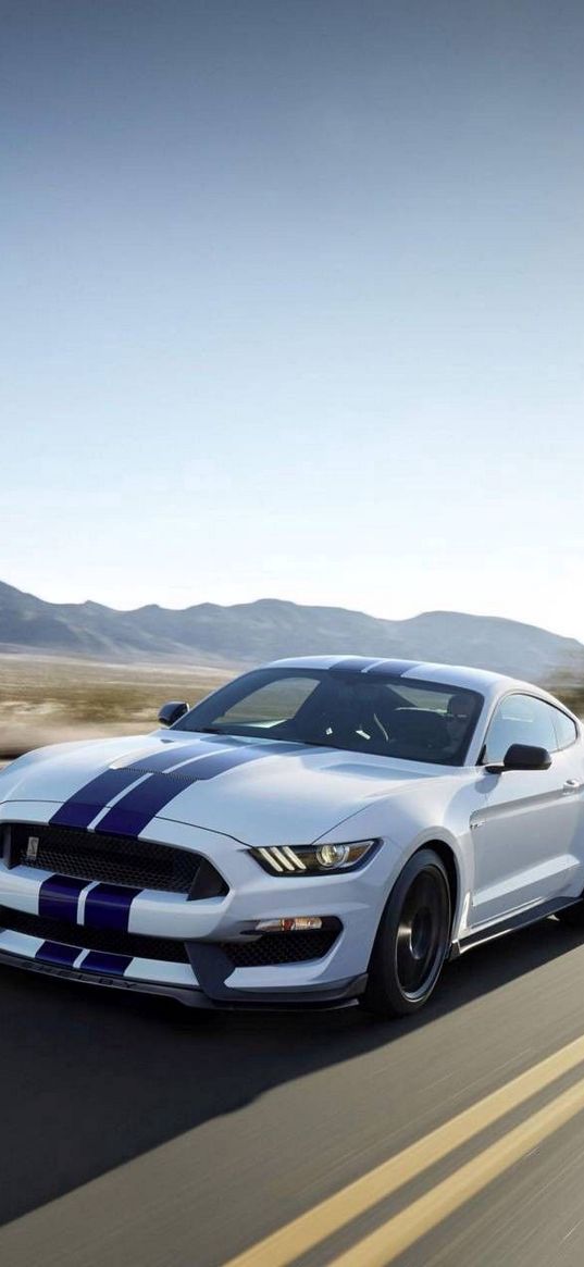 ford mustang shelby gt 350, car, white, road, traffic