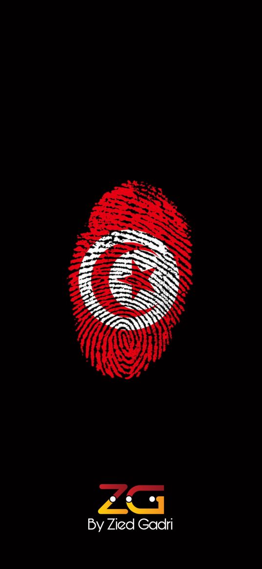 tunisia, logo, fingerprint, art