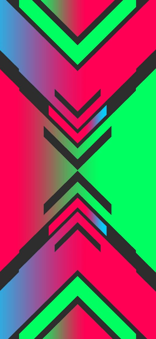 abstraction, geometry, rich, red, light green