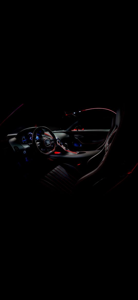 car, steering wheel, seat, panel, backlight, red, black