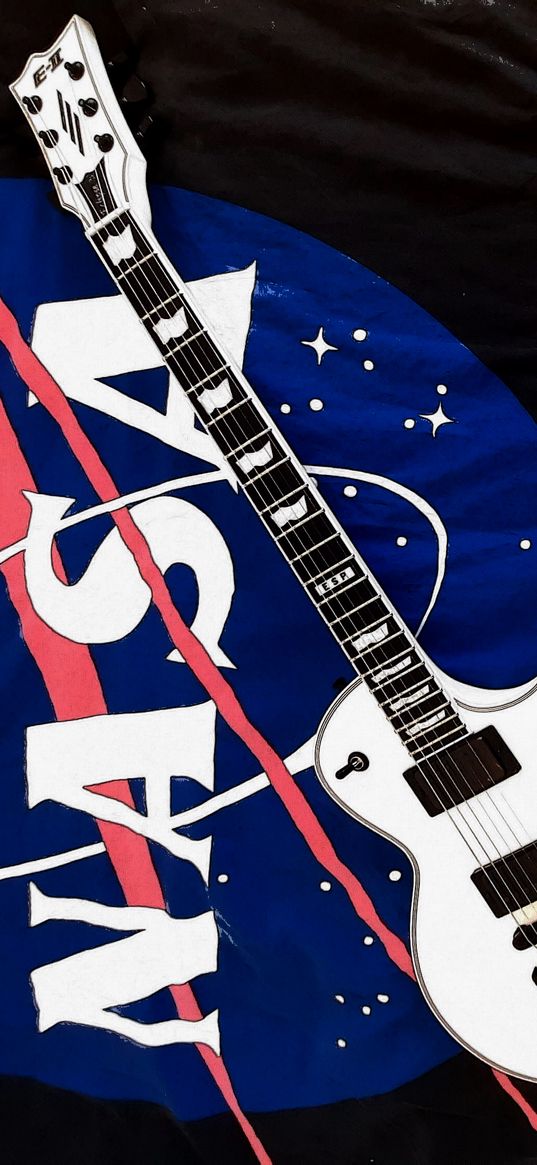 nasa, space, guitar, astronaut, flight, art