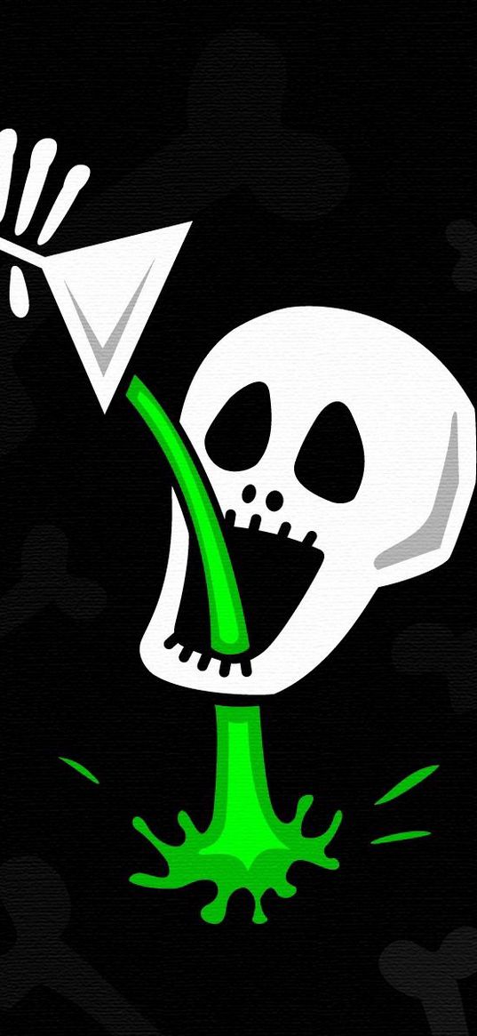 skull, bone, drink, drinks, green