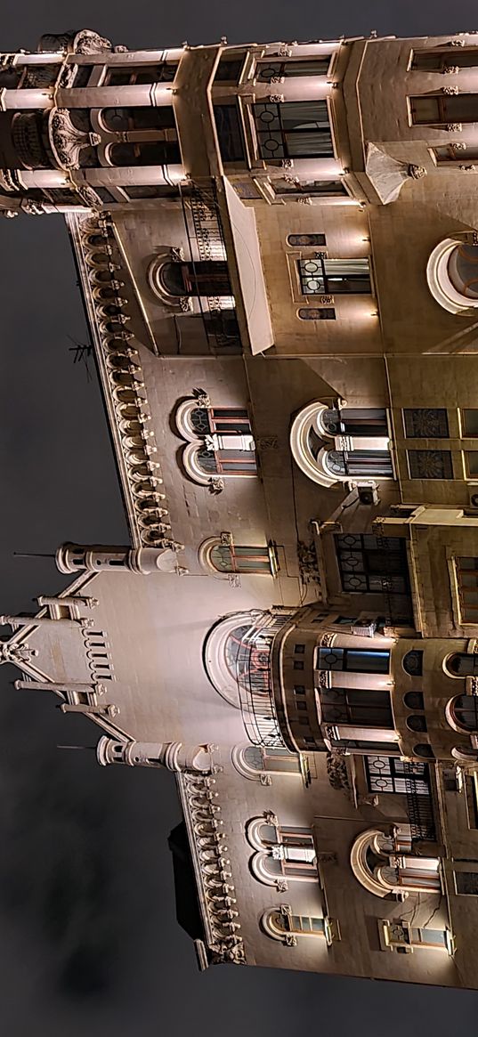 hajinsky's house, baku, night, city, building