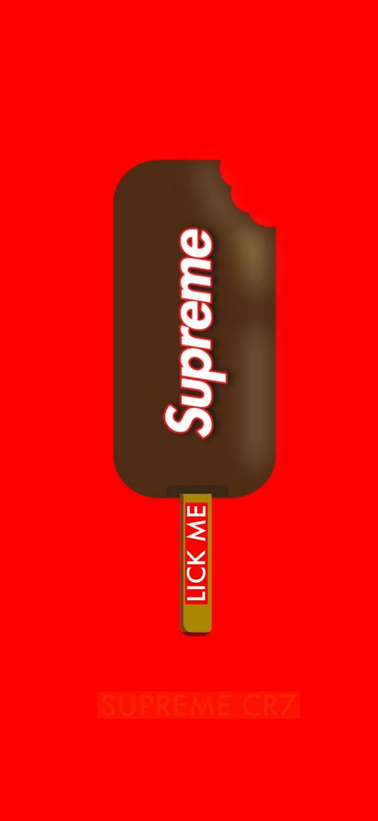 supreme, brand, logo, digital, ice cream, red background