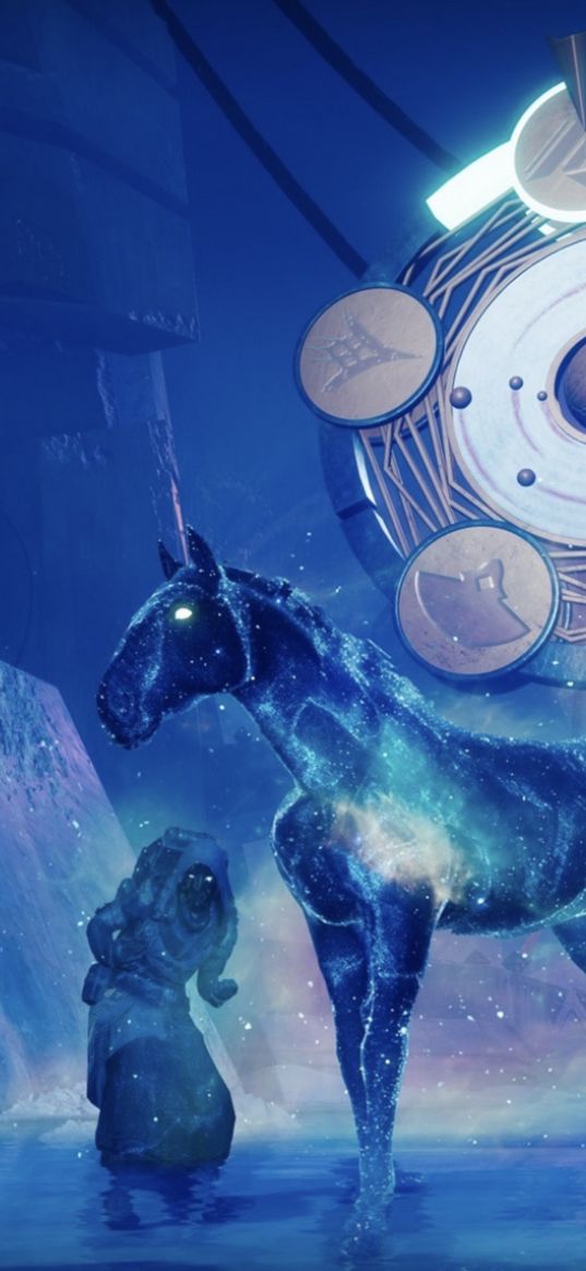 destiny 2, games, horse, blue