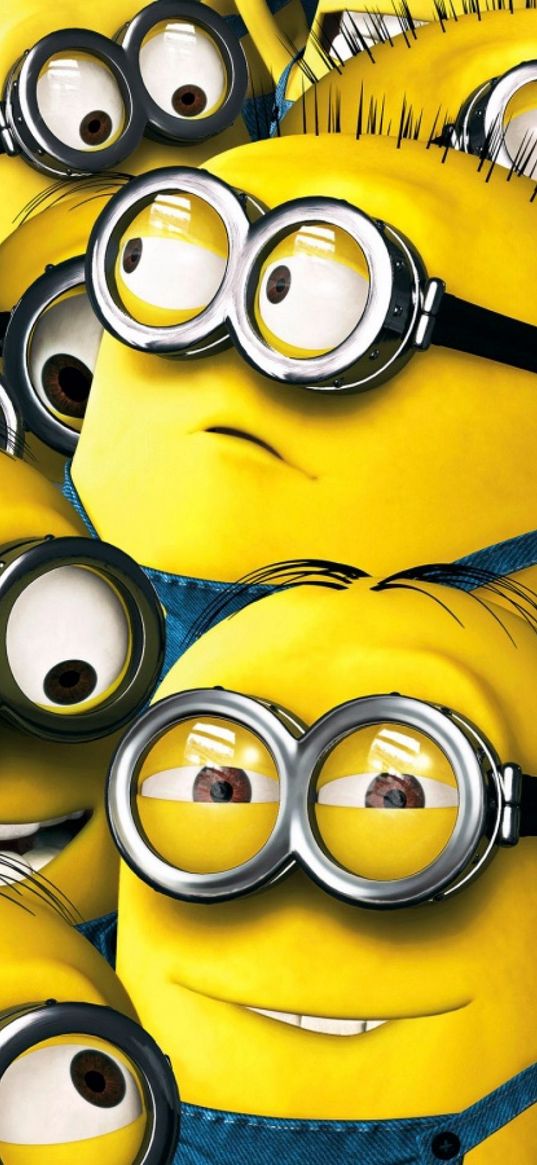 despicable me, minions, cartoon, yellow, glasses