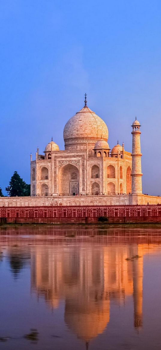 taj mahal, architecture, monument, sky, water