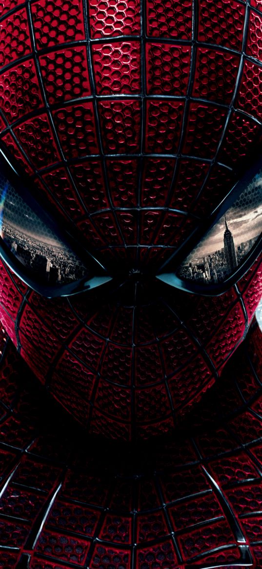 the new spider-man, spiderman, peter parker, superhero, eyes, reflection